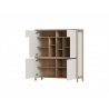 Kapp STRANDA valge / tamm, 111x39xH125 cm