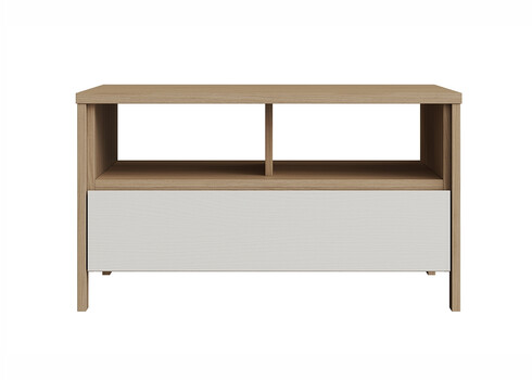 Diivanilaud STRANDA valge / tamm, 80x60xH46 cm