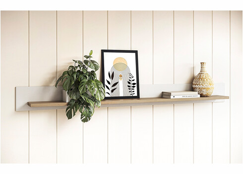 Seinariiul STRANDA valge / tamm, 180x17xH17 cm