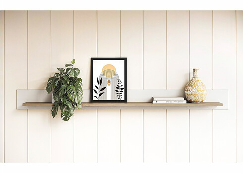 Seinariiul STRANDA valge / tamm, 180x17xH17 cm