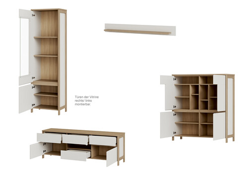 Elutoakomplekt STRANDA valge / tamm