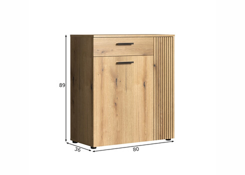 Kummut PURE BLISS tamm, 80x36xH89 cm