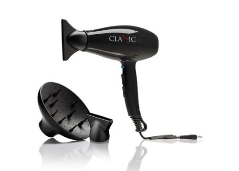 Föön Classic  AC GA.MA, 2200W must, 2 otsikut + diffuuser