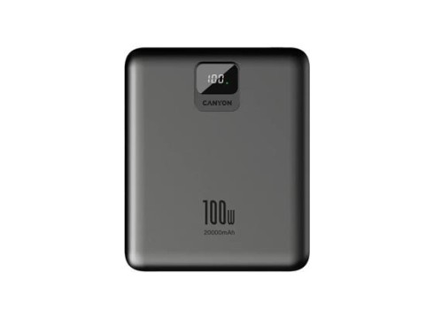 Power bank Canyon 20000mAh 100W LCD, Dark Grey