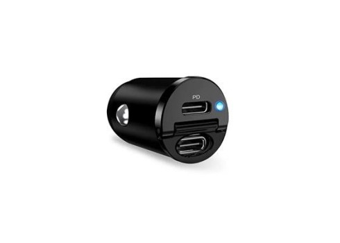 Autolaadija Puro Mini 2xUSB-C 30W, must