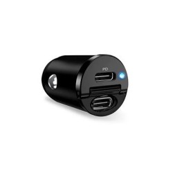 Autolaadija Puro Mini 2xUSB-C 30W, must