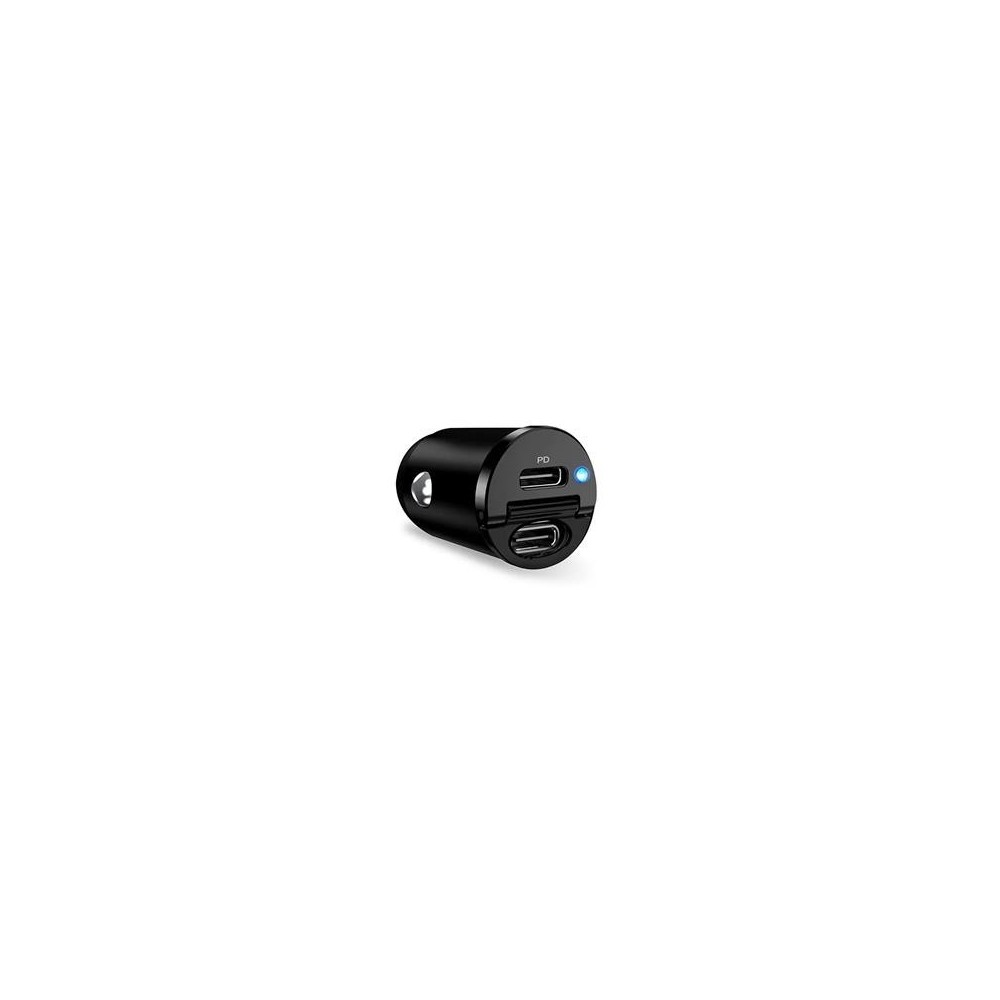 Autolaadija Puro Mini 2xUSB-C 30W, must