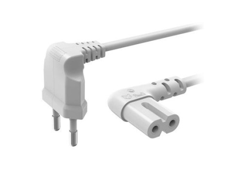 Voolukaabel Hama 2-pin 90 3m, valge