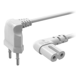 Voolukaabel Hama 2-pin 90 3m, valge