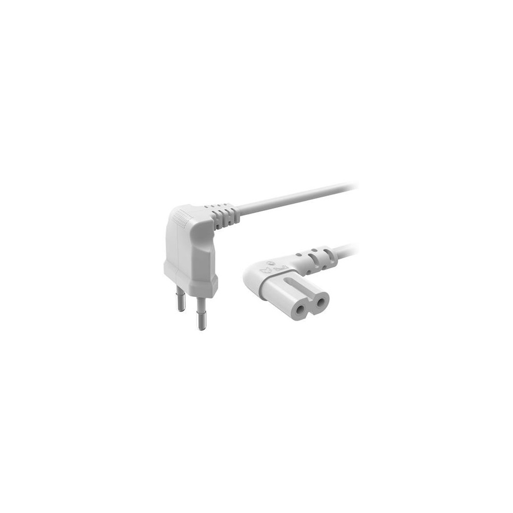 Voolukaabel Hama 2-pin 90 3m, valge