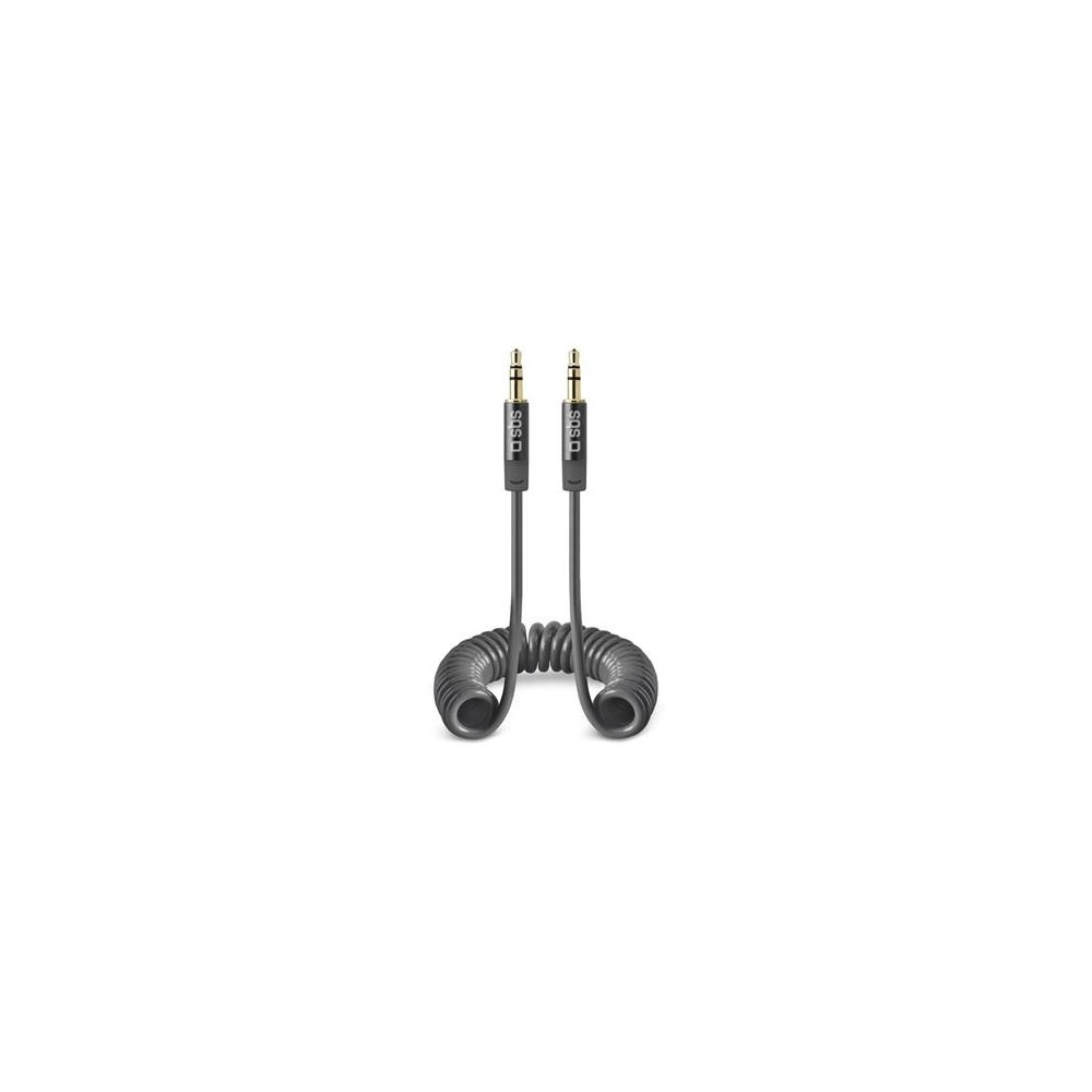 Cable SBS Coiled 3,5mm-3,5mm 25-130cm Black