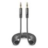 Cable SBS Coiled 3,5mm-3,5mm 25-130cm Black