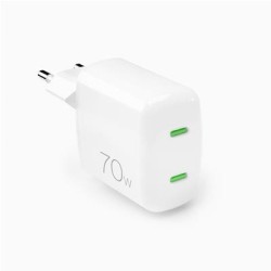 Vooluadapter Puro GaN 70W 2xUSB-C, White