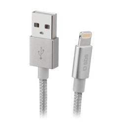 Cable SBS Braided USB-Lightning 1m Silver