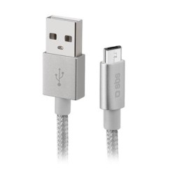 Cable SBS Braided USB-MicroUSB 1m Silver