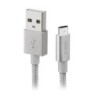 Cable SBS Braided USB-MicroUSB 1m Silver