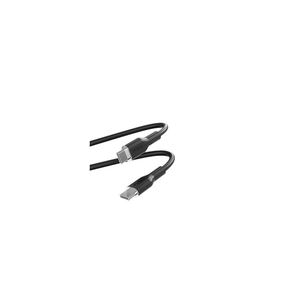 Kaabel Puro Soft USB-C-USB-C 1,5 m, must