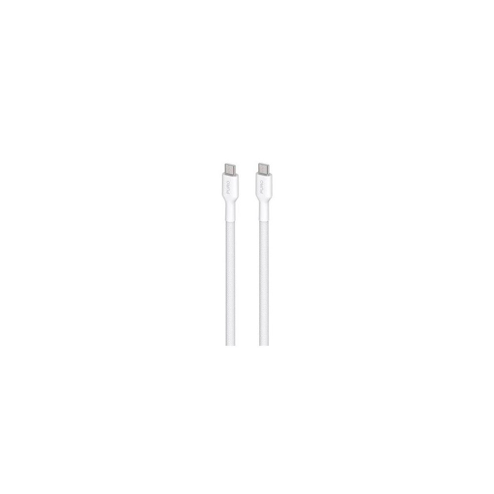 Kaabel Puro Braided USB-C-USB-C 240W, 2m, White