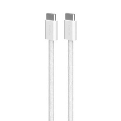 Kaabel Puro Braided USB-C-USB-C 60W, 1.5m, White