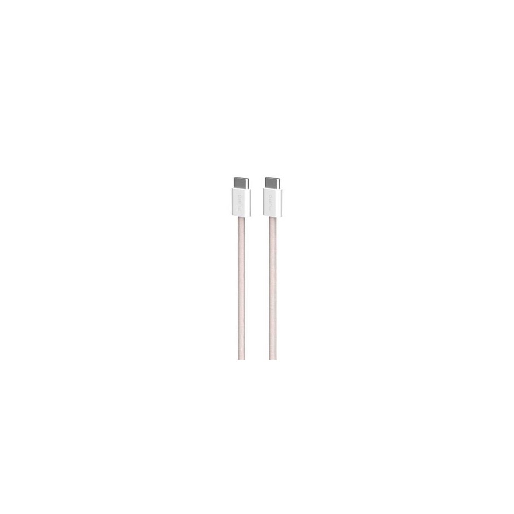 Kaabel Puro Braided USB-C-USB-C 60W, 1.5m, Pink