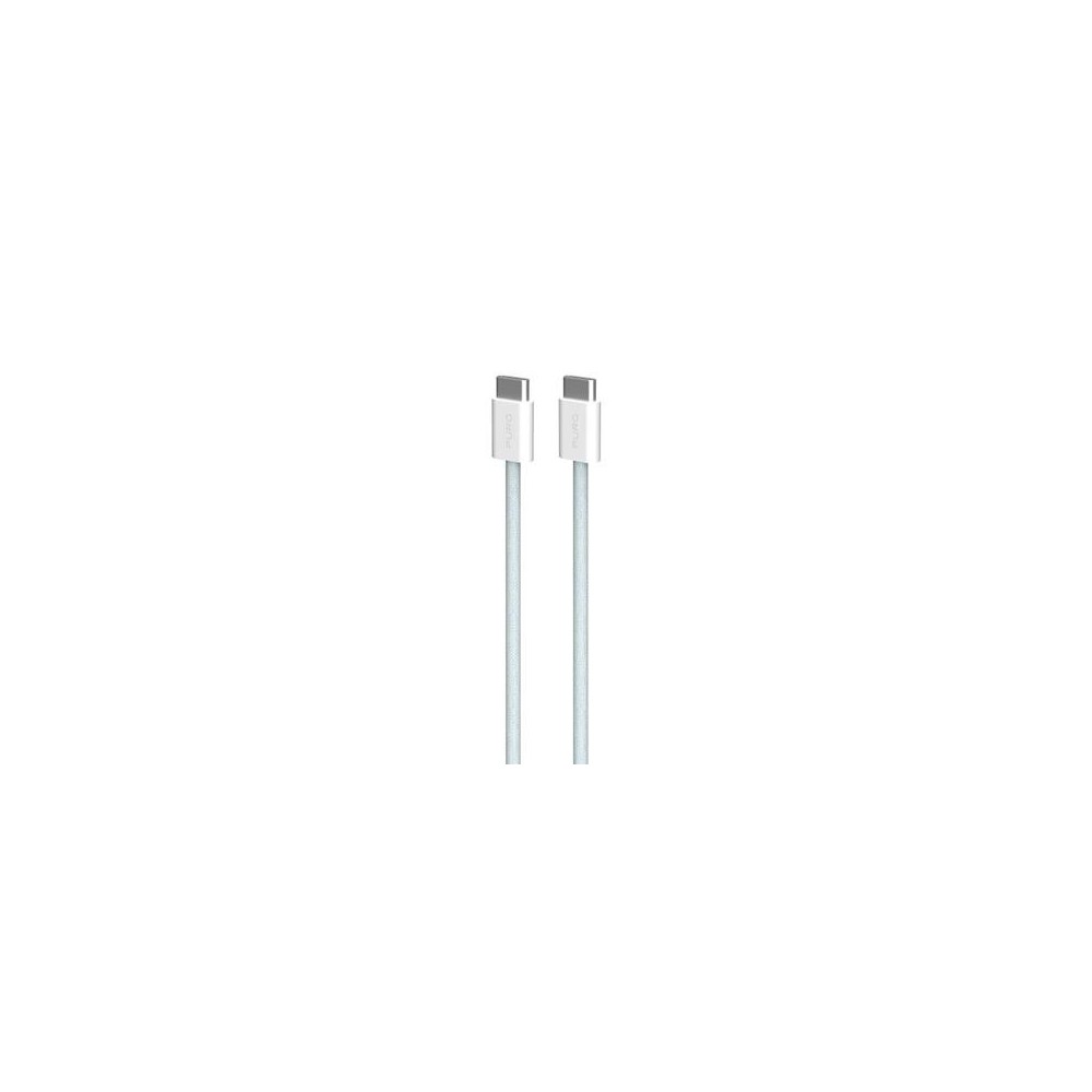 Kaabel Puro Braided USB-C-USB-C 60W, 1.5m, Light Blue