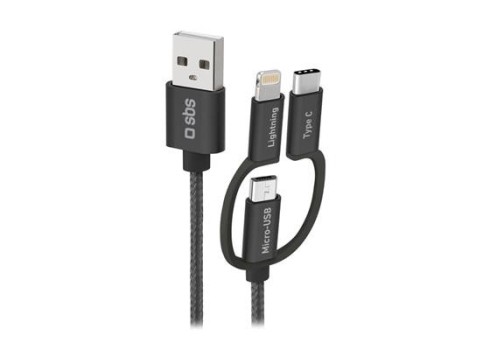 Cable SBS 3-in-1 USB-USB-C-MicroUSB-Lightning 1,2m