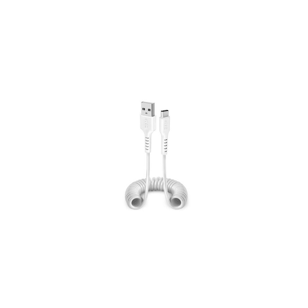 Cable SBS Coiled USB-USB-C 17-100cm White Cable SBS Coiled USB-USB-C 17-100cm White