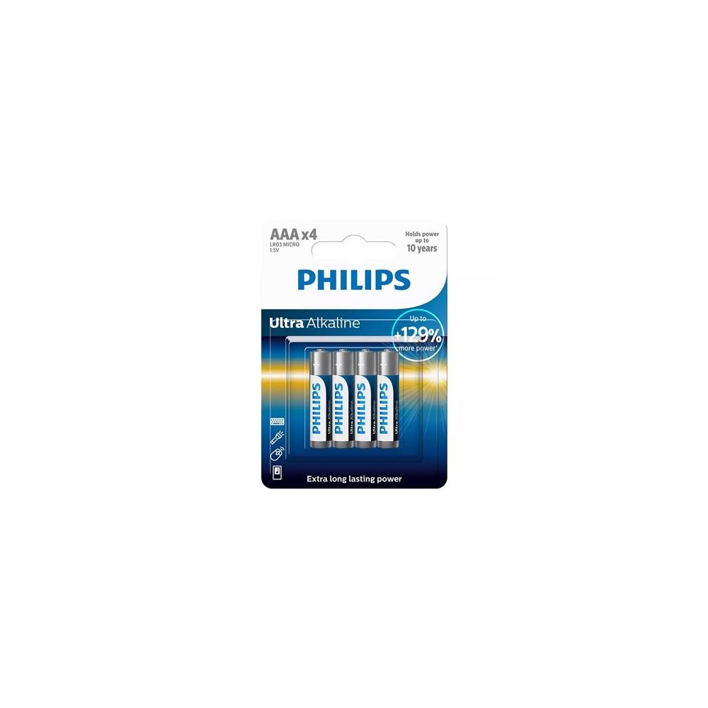Patarei Philips LR03E AAA 4 tk Ultra Alkaline Patarei Philips LR03E AAA 4 tk Ultra Alkaline
