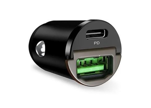 Autolaadija Puro Mini USB-C-USB 30W, Must