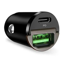 Autolaadija Puro Mini USB-C-USB 30W, Must