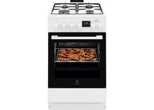 Gaasipliit elektriahjuga, Electrolux, 50cm, valge