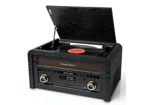 Muusikakeskus Muse, retro, CD-USB,BT, Vinüül, must