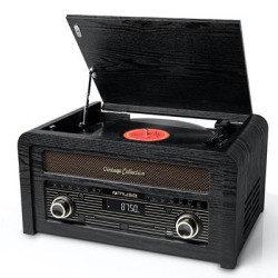 Muusikakeskus Muse, retro, CD-USB,BT, Vinüül, must