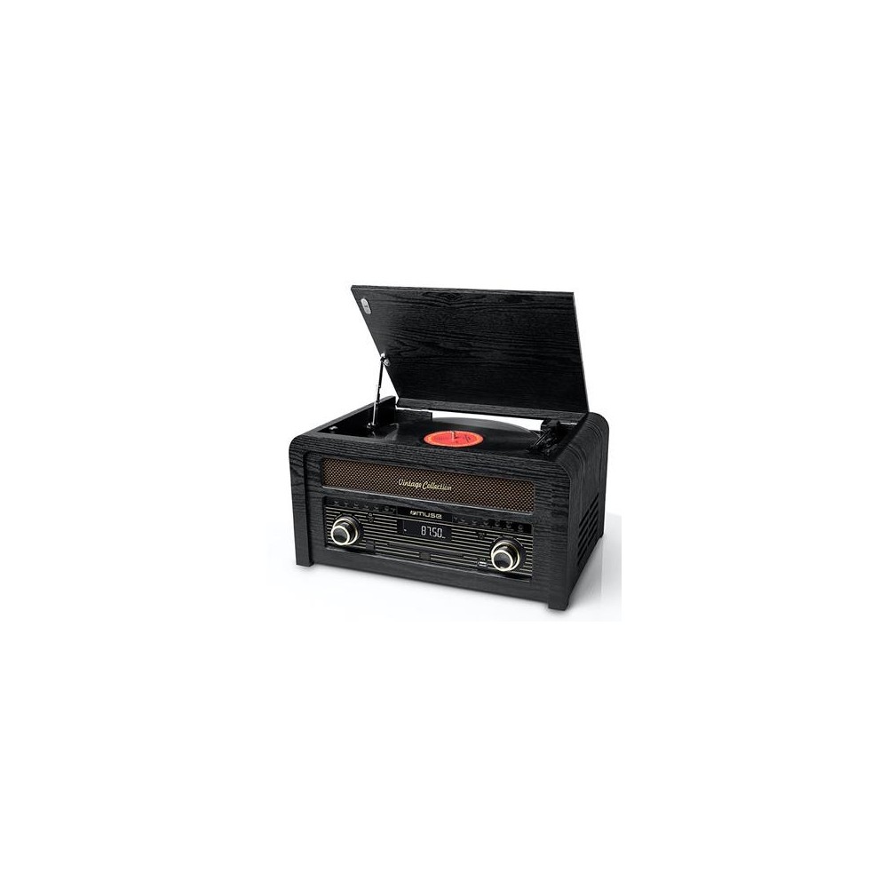 Muusikakeskus Muse, retro, CD-USB,BT, Vinüül, must