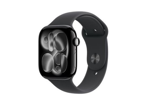 Apple Watch 115G 46mmJet Black Alu, Black Sport Band, S-M