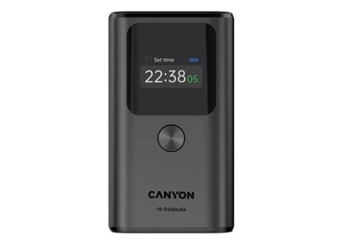 Power bank Canyon 10000mAh 30W TFT, Dark Grey