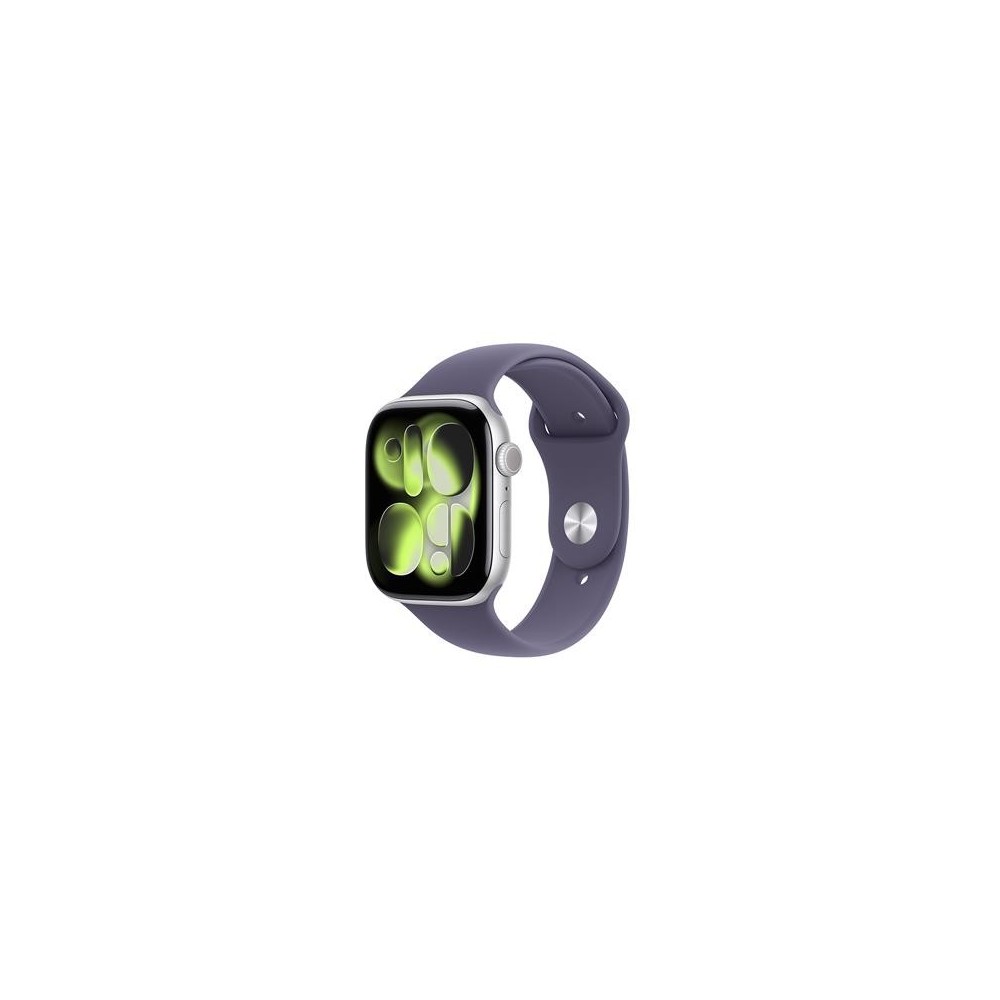 Apple Watch 11GPS42mmSilver Alu, Purple Sport Band, S-M