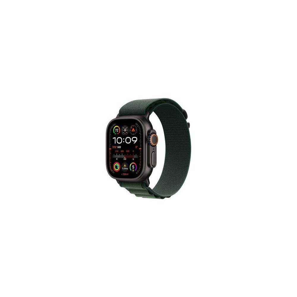 Watch Ultra 2 LTE 49mm Black Ti + Dark Green Alpine Loop - M