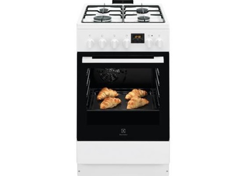 Gaasipliit elektriahjuga, Electrolux, 50cm, valge