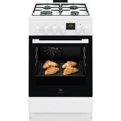 Gaasipliit elektriahjuga, Electrolux, 50cm, valge