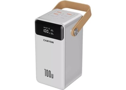 Power bank Canyon 60000mAh 100W LCD, White