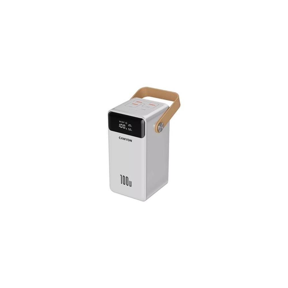 Power bank Canyon 60000mAh 100W LCD, White