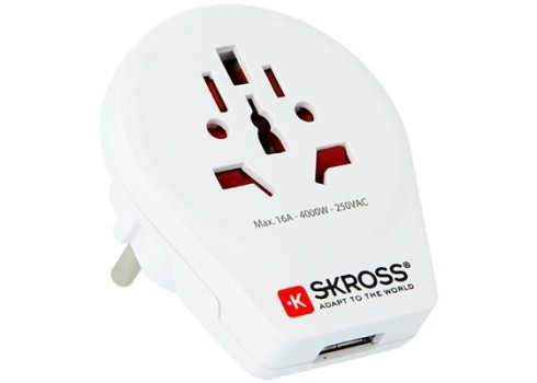 Reisiadapter Skross Euroopa + USB 1.500266
