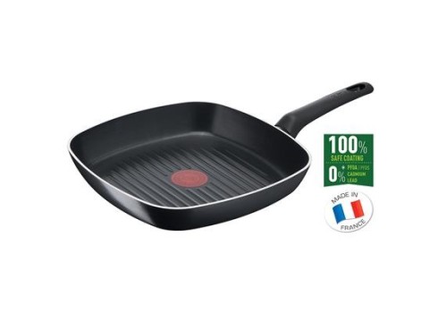 Tefal Simple Cook 26 x 26 cm Grillpann, aluminum, must