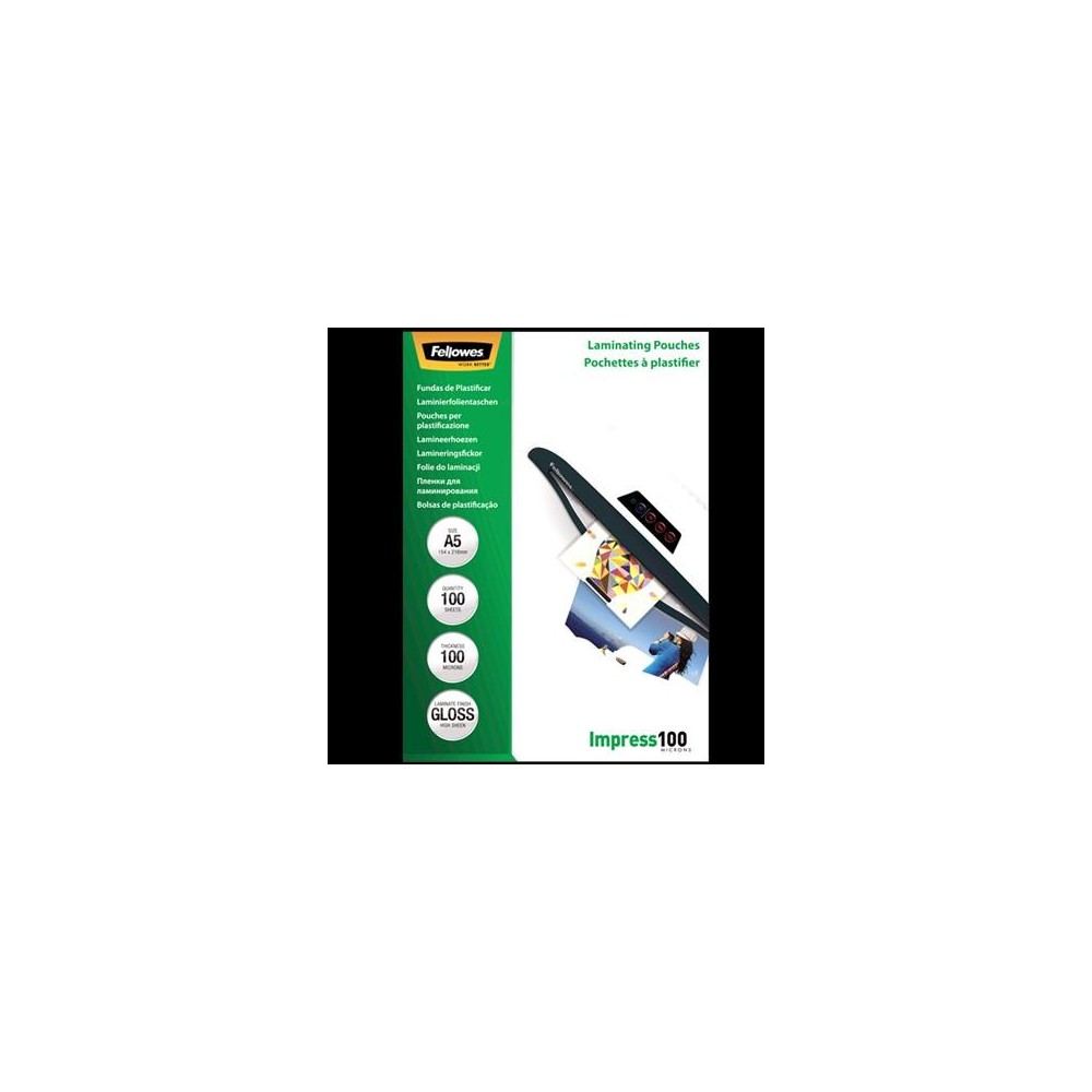 A5 Glossy 100 Micron Laminating Pouch - 100 pack