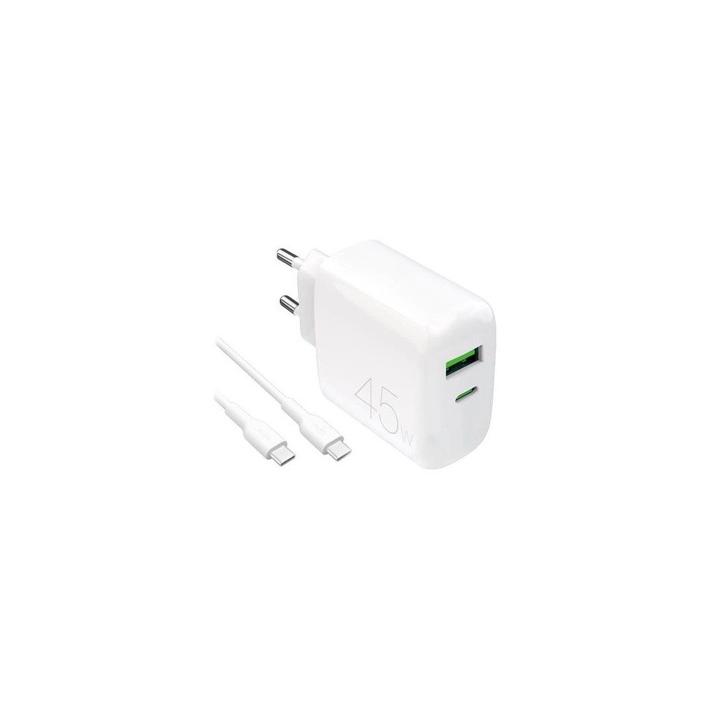 Charger Puro PRO LITE 45W USB-C-USB + Cable, White