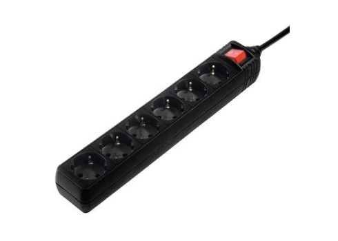 Pikendusj. Hama 6-Way, Switch, 3m, Black