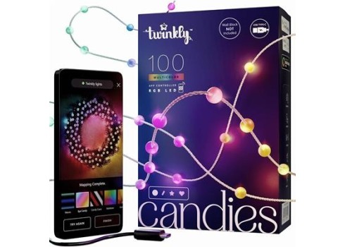 Twinkly Candies  100 Pearl-shaped, Clear Wire, USB-C