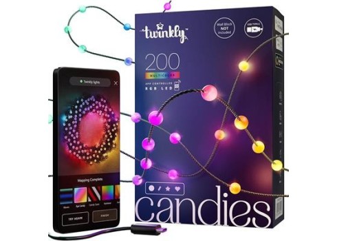 Twinkly Candies  200 Pearl-shaped, Green Wire, USB-C
