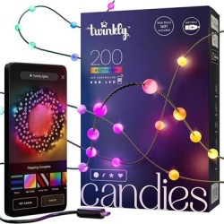 Twinkly Candies  200 Pearl-shaped, Green Wire, USB-C